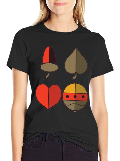 Novelty Card Suit Graphic Tee - Black