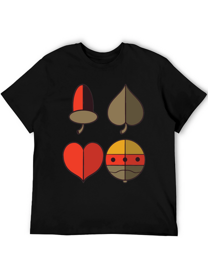 Novelty Card Suit Graphic Tee - Black