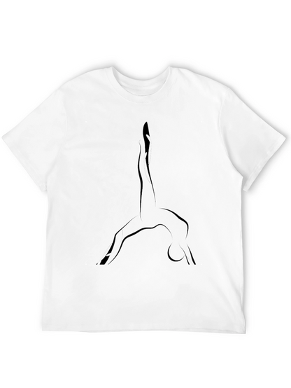 Mens Black Yoga Silhouette Tee
