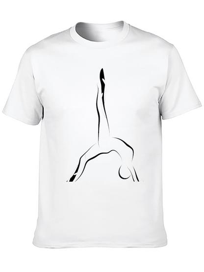 Mens Black Yoga Silhouette Tee