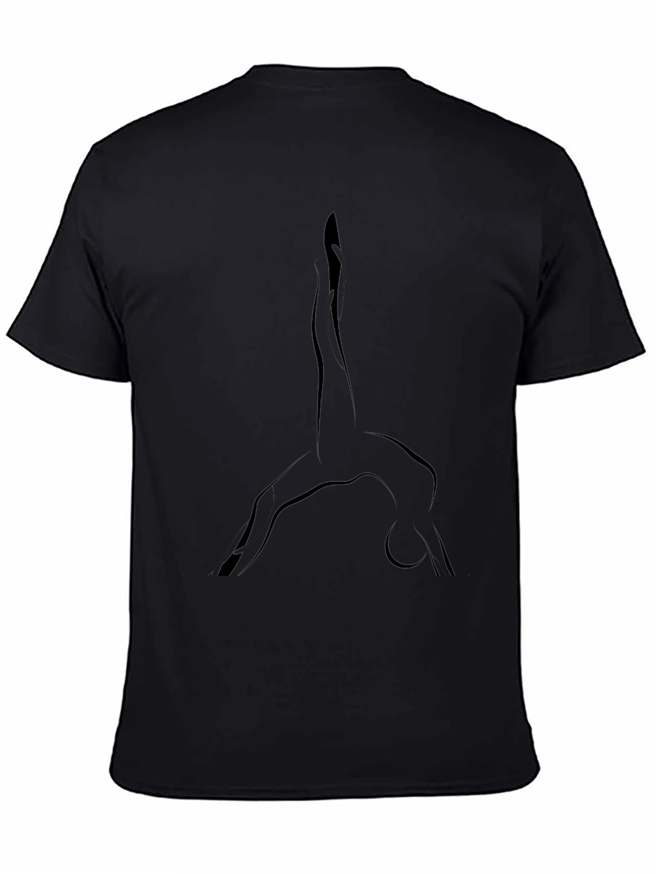 Mens Black Yoga Silhouette Tee