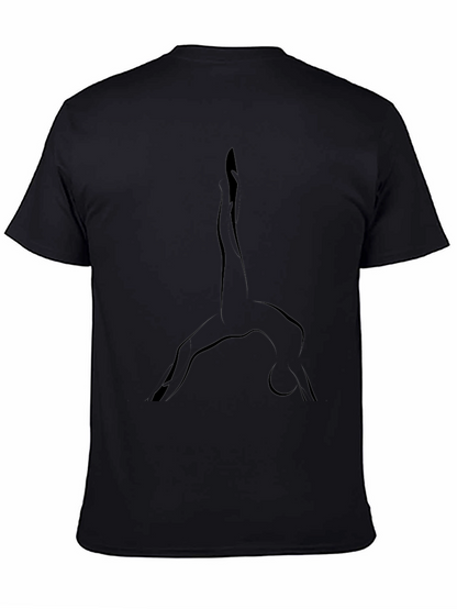 Mens Black Yoga Silhouette Tee