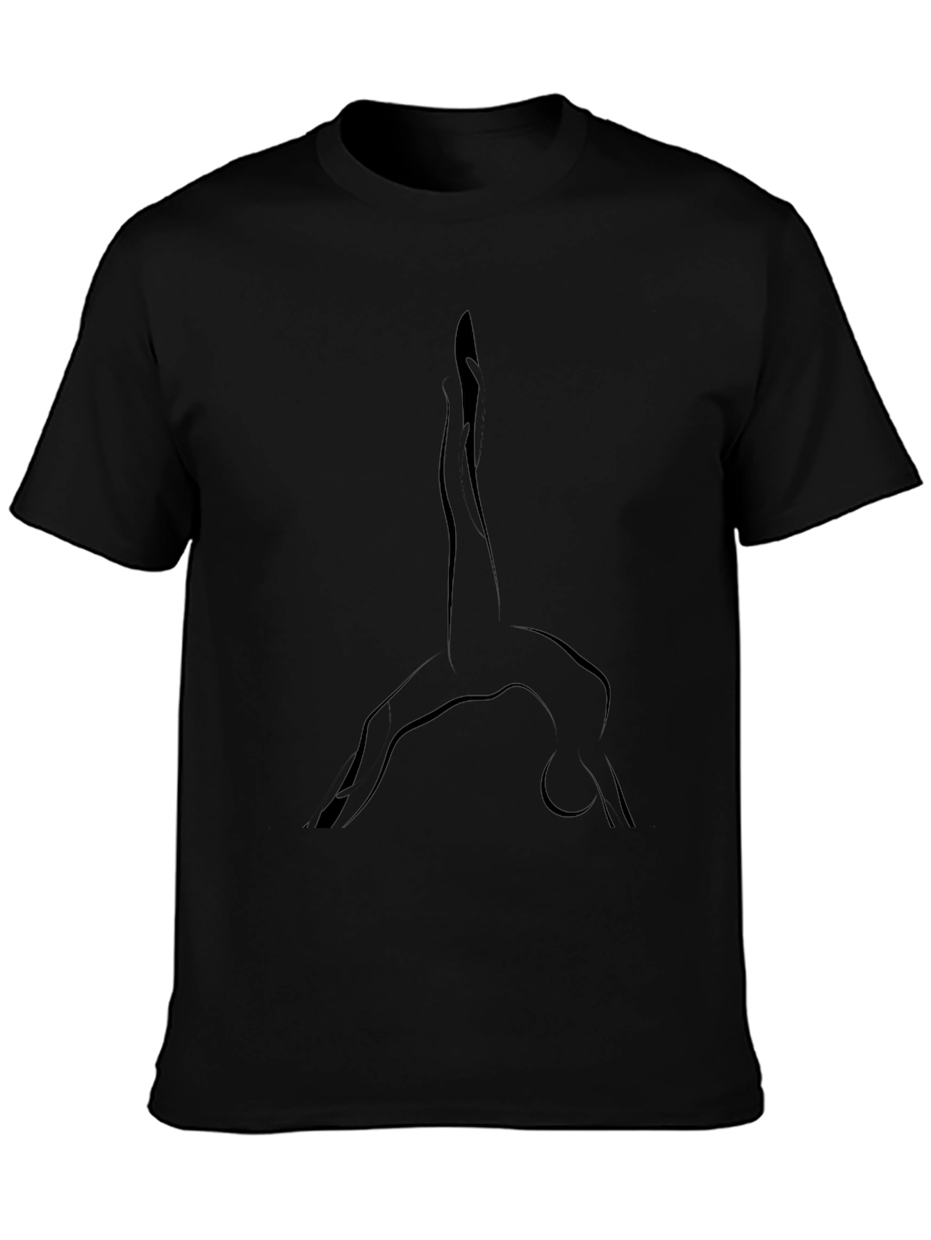 Mens Black Yoga Silhouette Tee