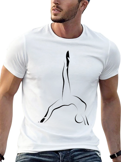 Mens Black Yoga Silhouette Tee