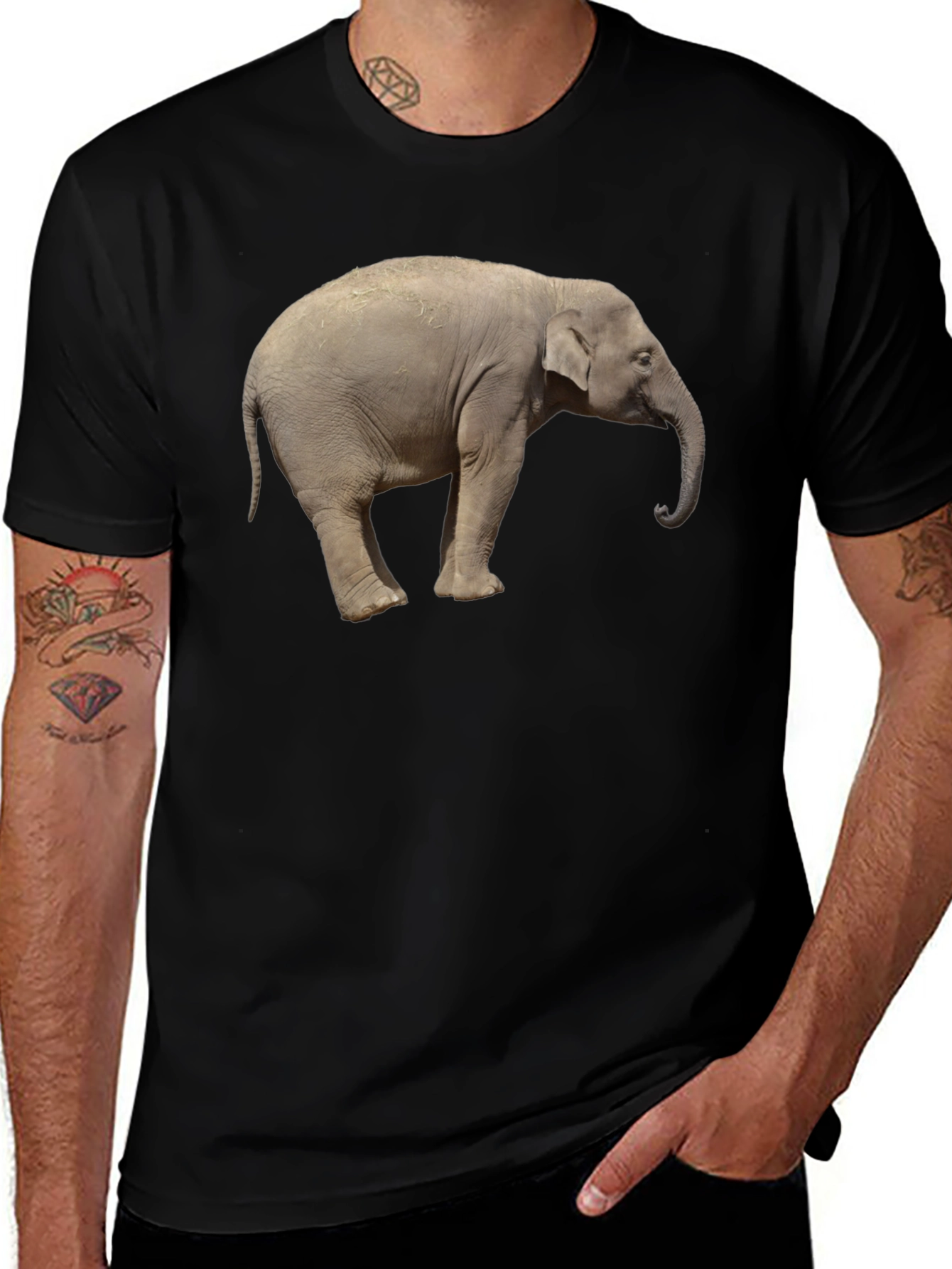 Elephant Graphic Tee - Cool Animal Print T-Shirt