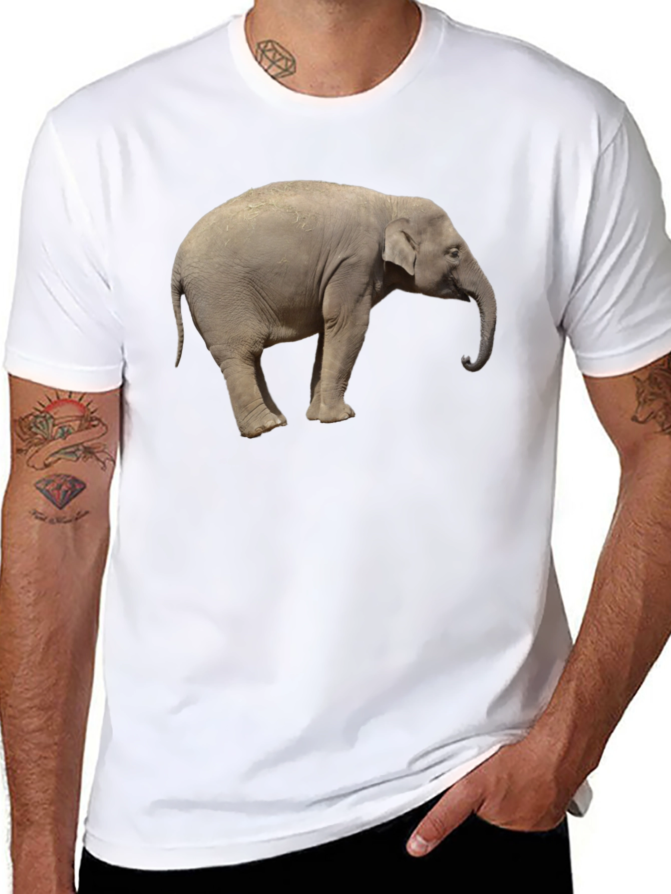 Elephant Graphic Tee - Cool Animal Print T-Shirt