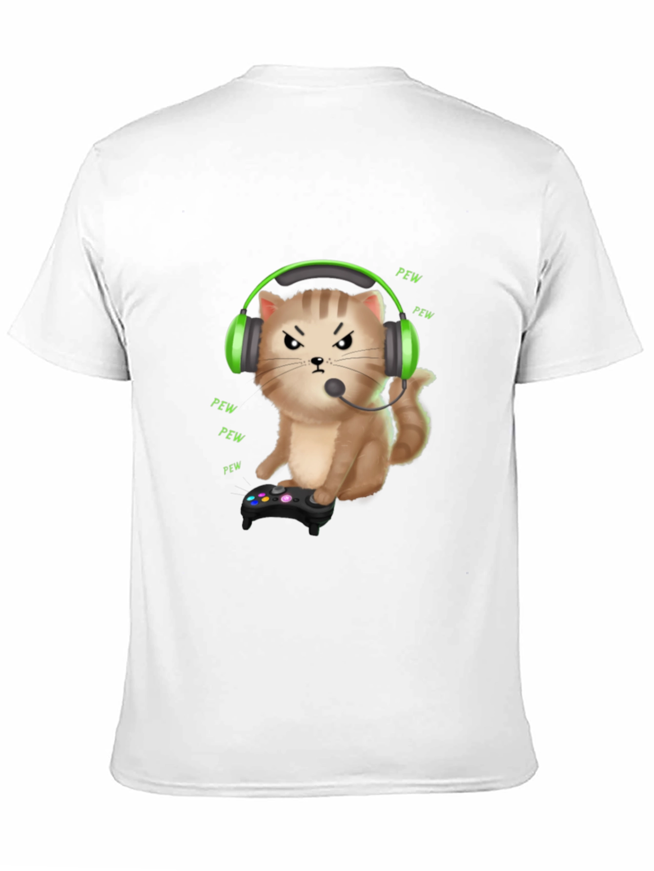 Gamer Cat T-Shirt - Funny Gaming Headset Tee