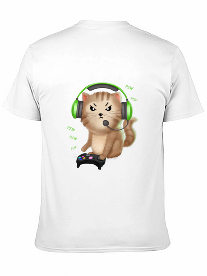 Gamer Cat T-Shirt - Funny Gaming Headset Tee