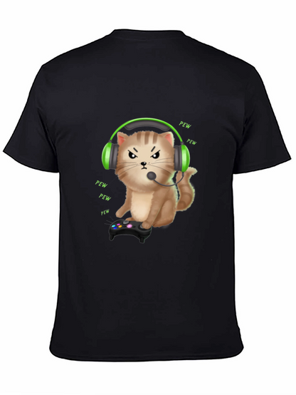 Gamer Cat T-Shirt - Funny Gaming Headset Tee