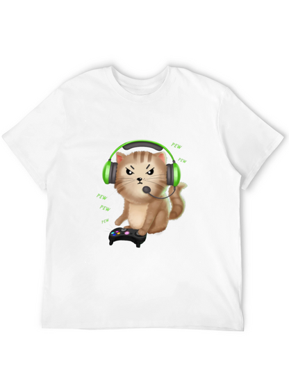 Gamer Cat T-Shirt - Funny Gaming Headset Tee
