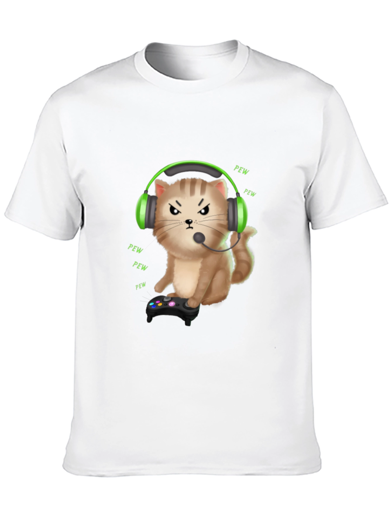 Gamer Cat T-Shirt - Funny Gaming Headset Tee
