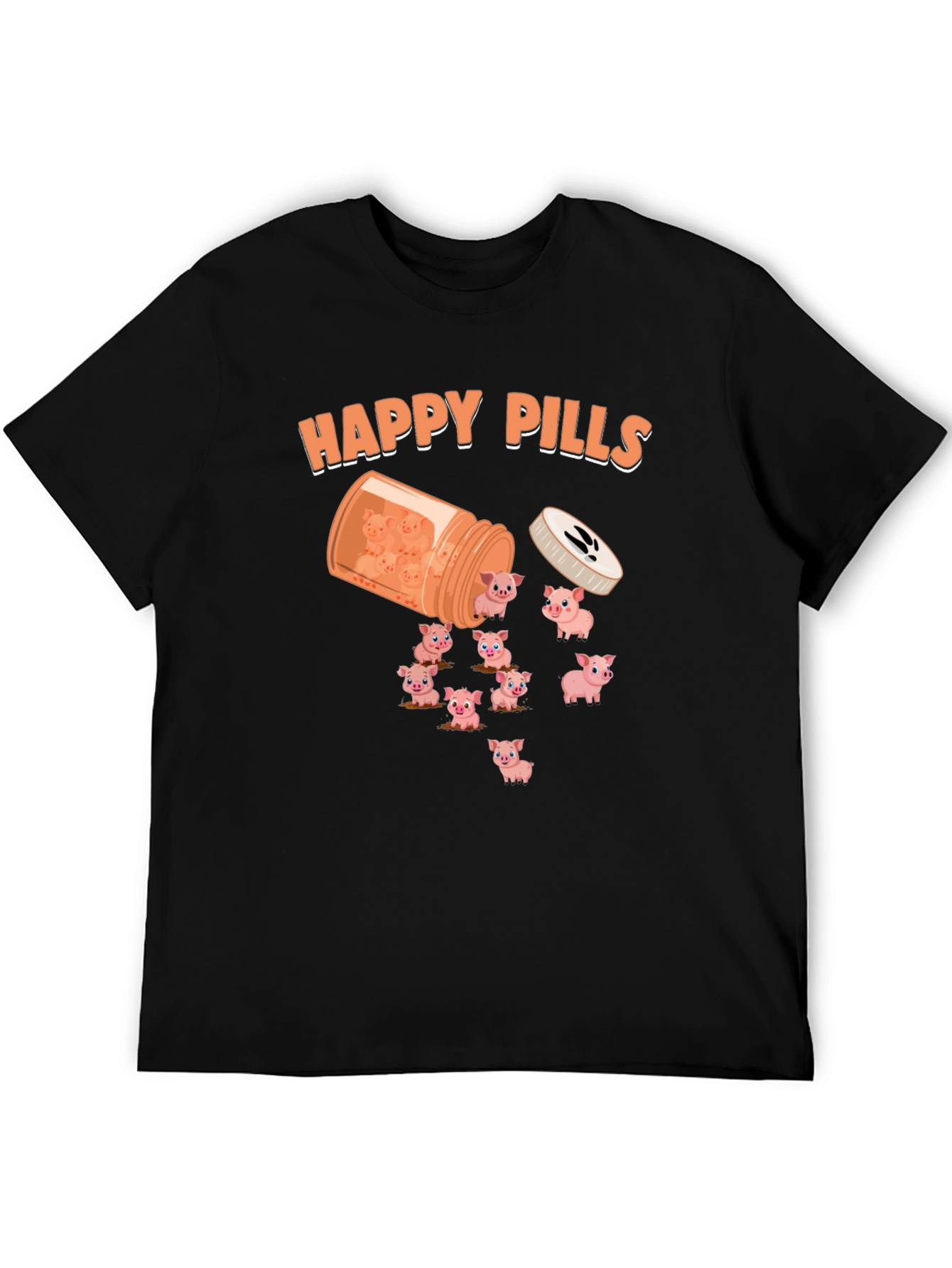 Happy Pills Pig T-Shirt - Cute Animal Graphic Tee