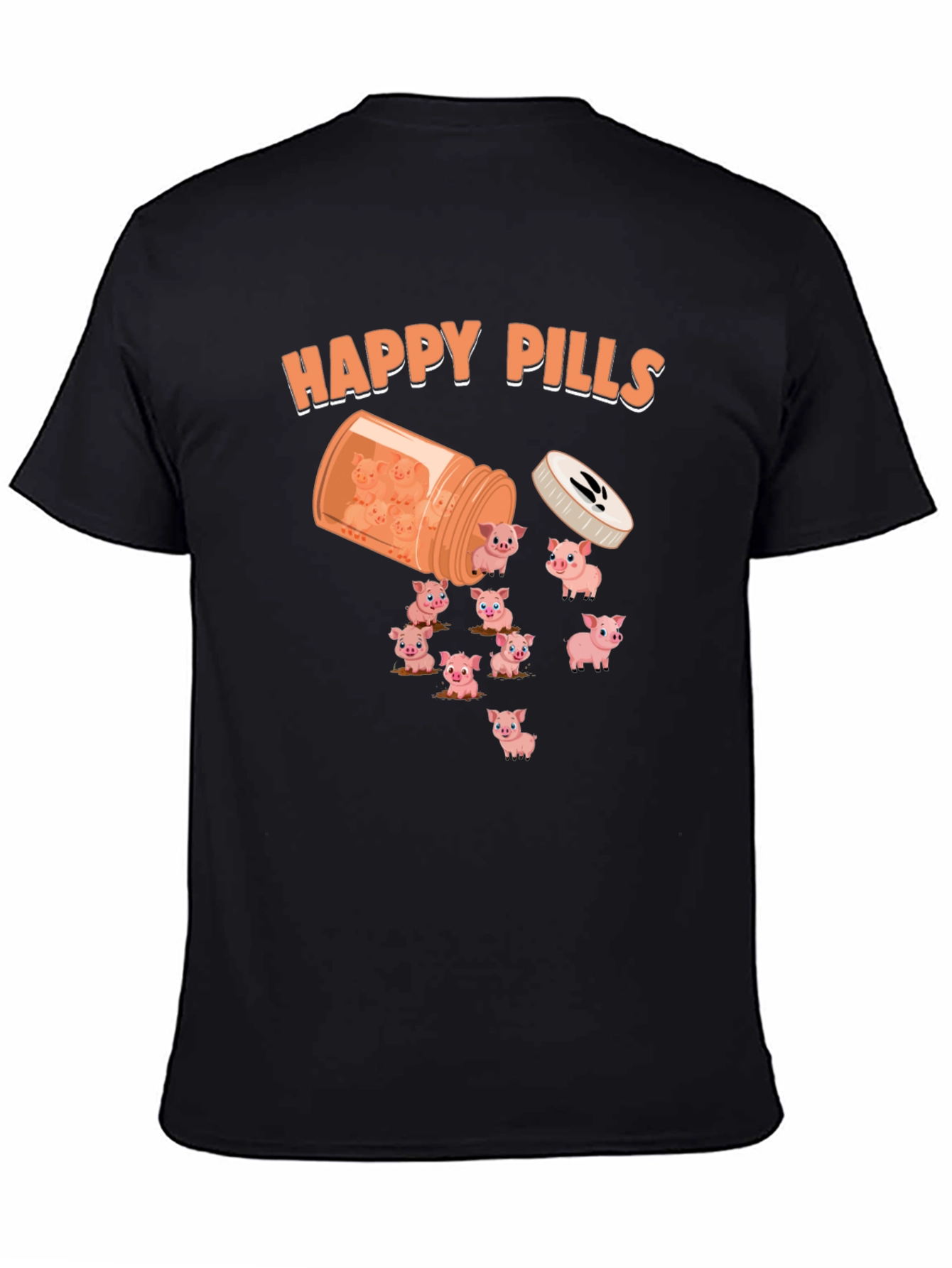 Happy Pills Pig T-Shirt - Cute Animal Graphic Tee