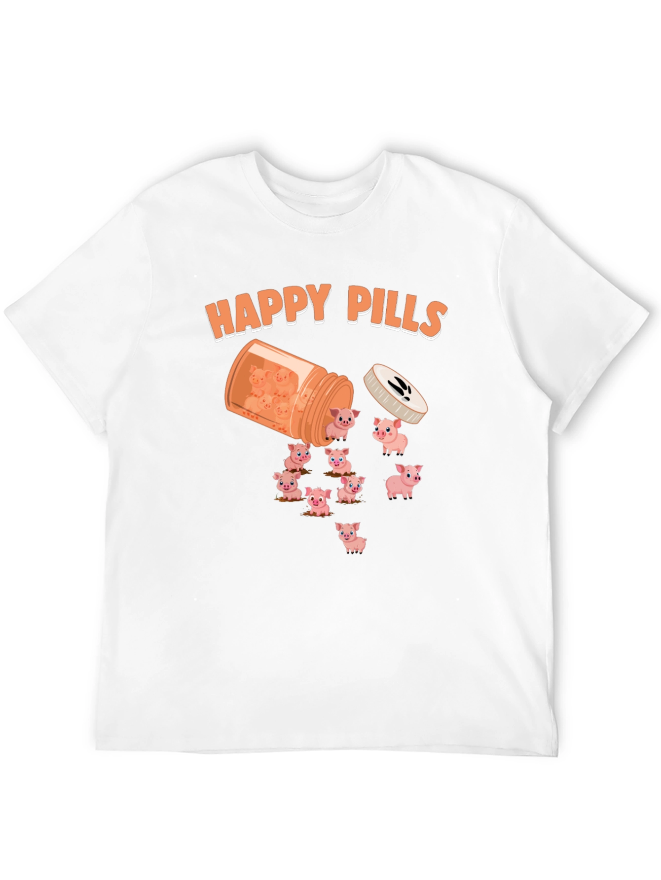 Happy Pills Pig T-Shirt - Cute Animal Graphic Tee