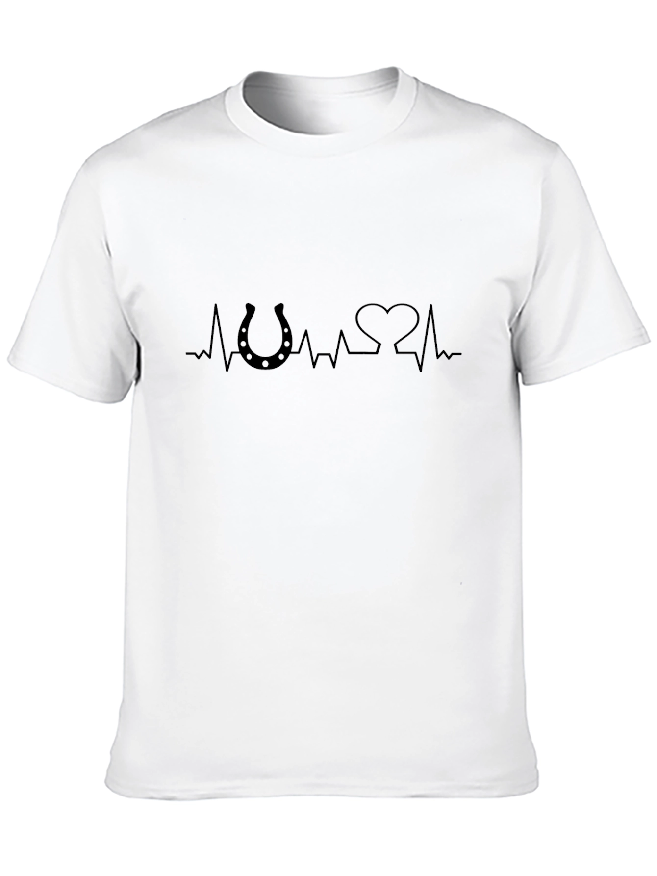 Horseshoe Heartbeat Mens Black T-Shirt