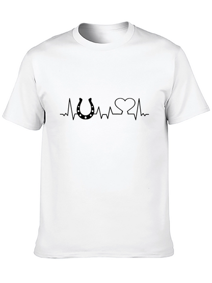 Horseshoe Heartbeat Mens Black T-Shirt