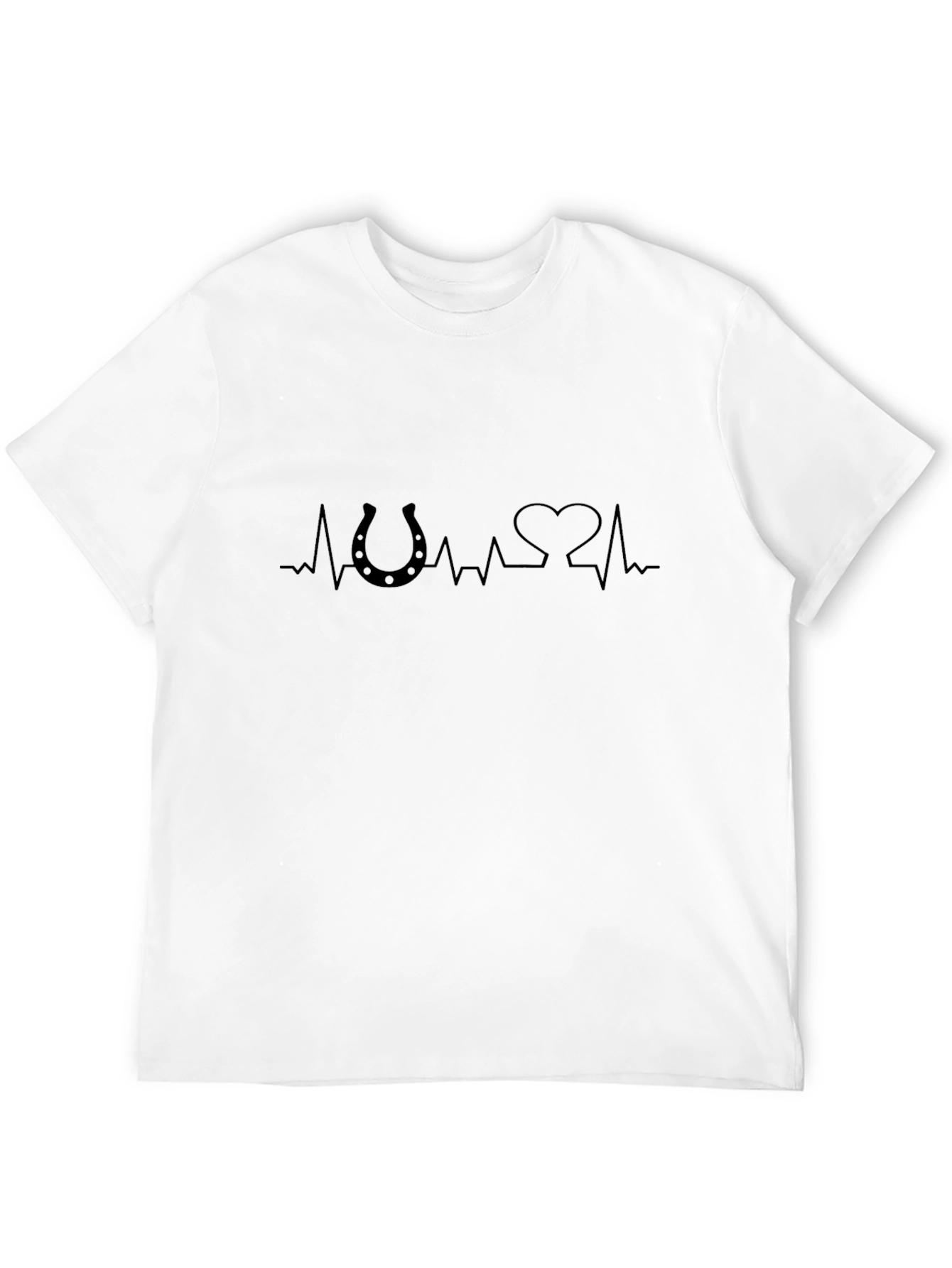 Horseshoe Heartbeat Mens Black T-Shirt