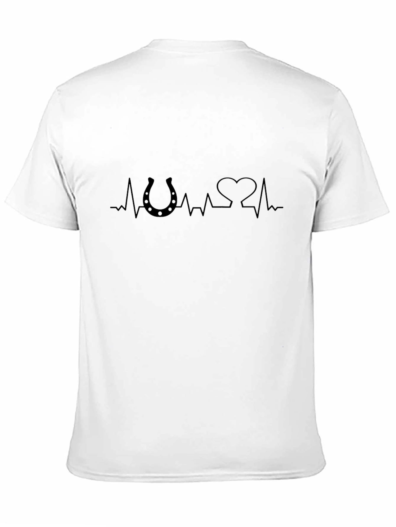 Horseshoe Heartbeat Mens Black T-Shirt