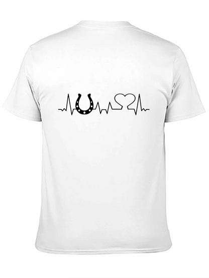 Horseshoe Heartbeat Mens Black T-Shirt