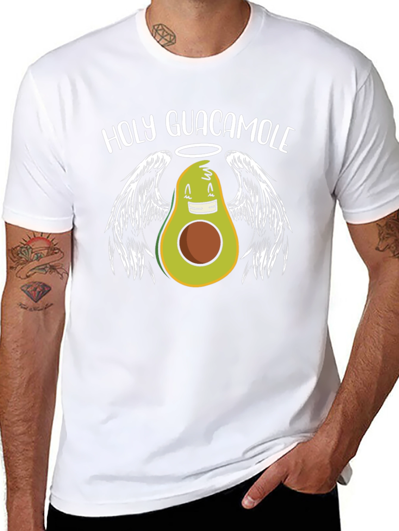 Holy Guacamole Graphic T-Shirt - Avocado Angel Tee