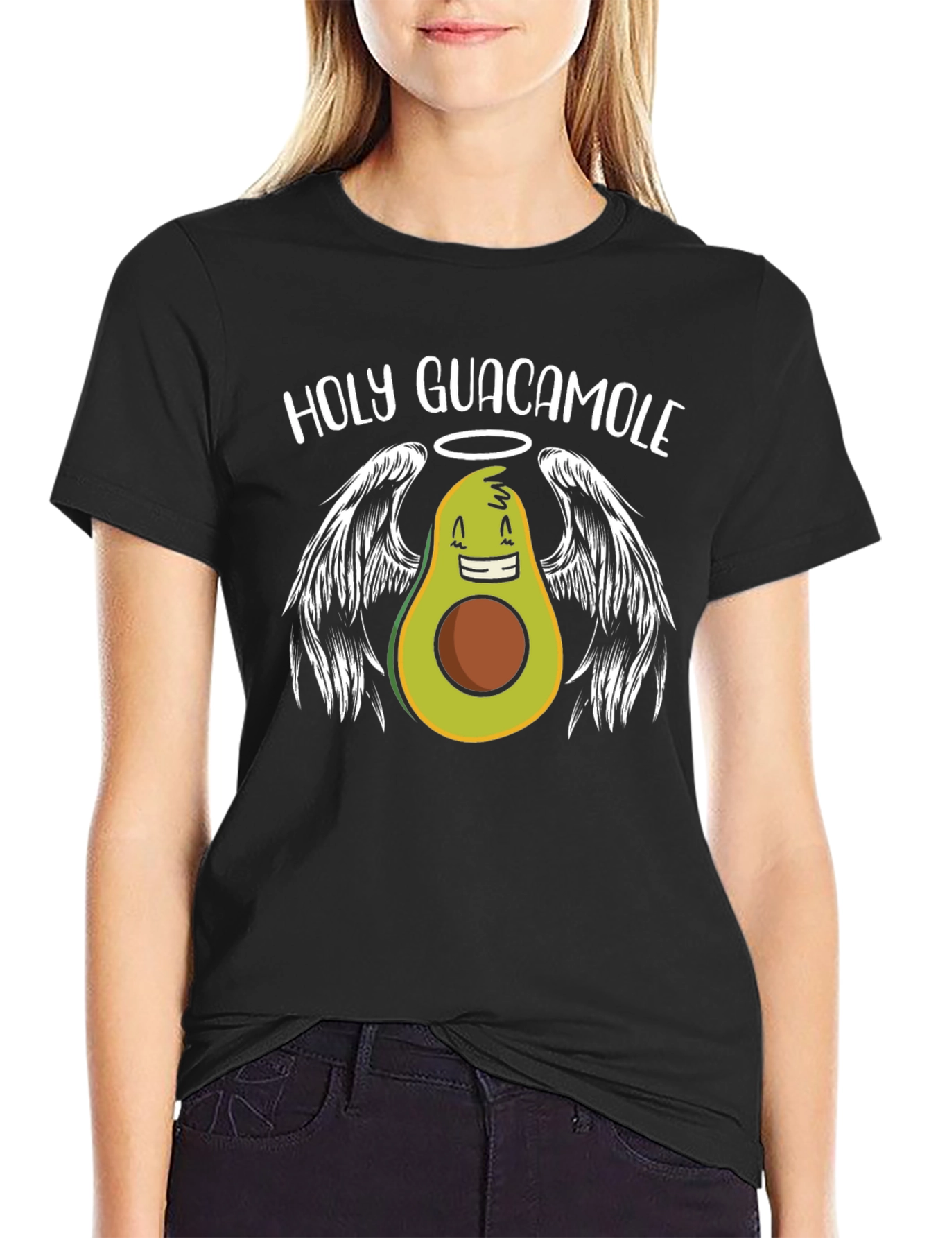 Holy Guacamole Graphic T-Shirt - Avocado Angel Tee