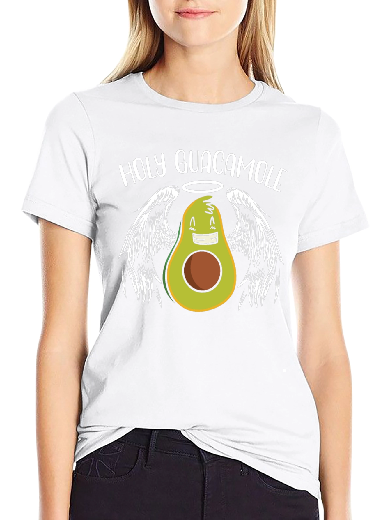 Holy Guacamole Graphic T-Shirt - Avocado Angel Tee