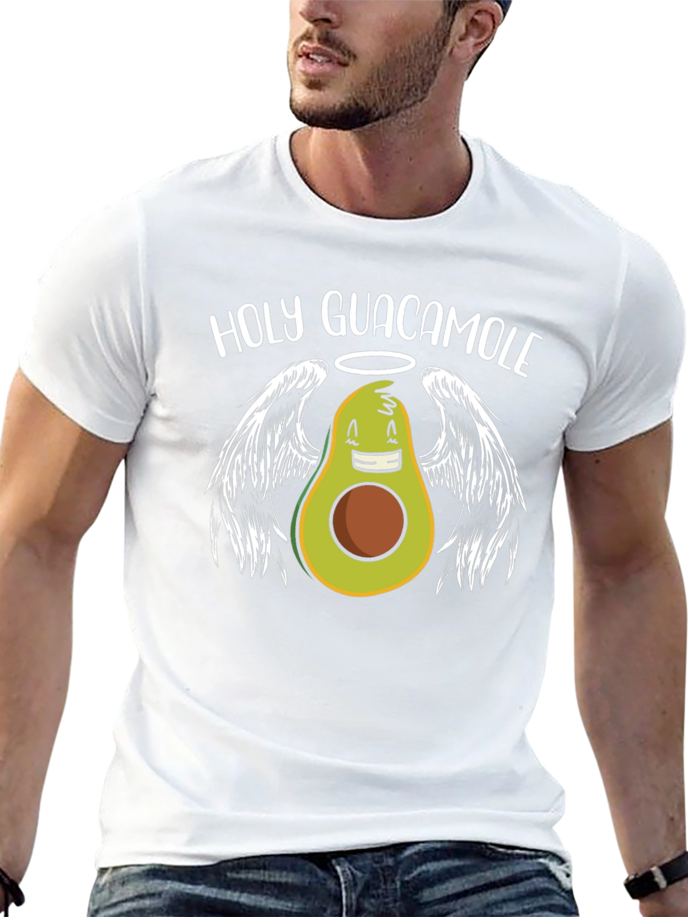 Holy Guacamole Graphic T-Shirt - Avocado Angel Tee
