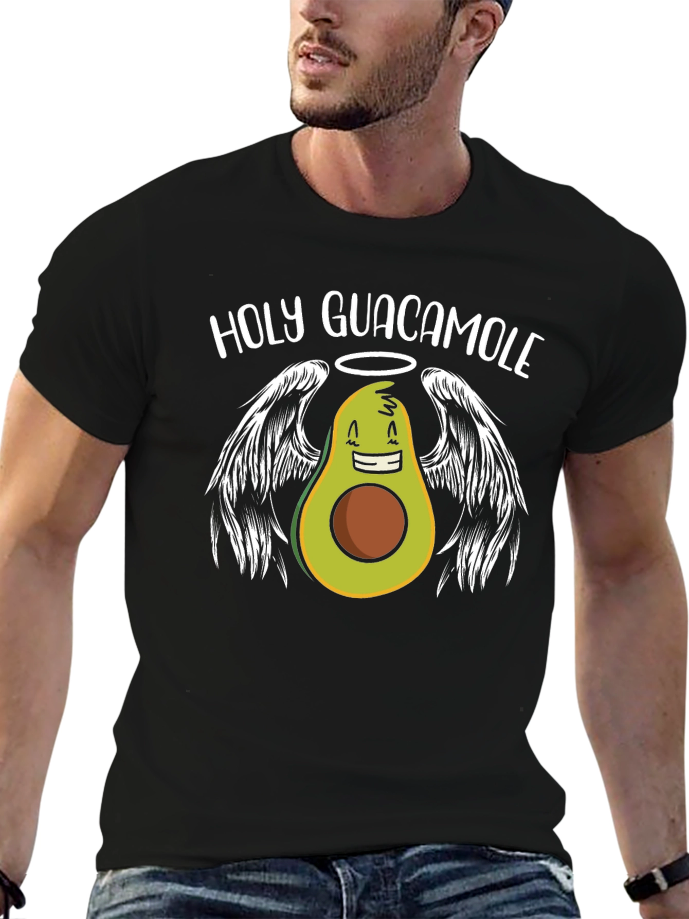 Holy Guacamole Graphic T-Shirt - Avocado Angel Tee