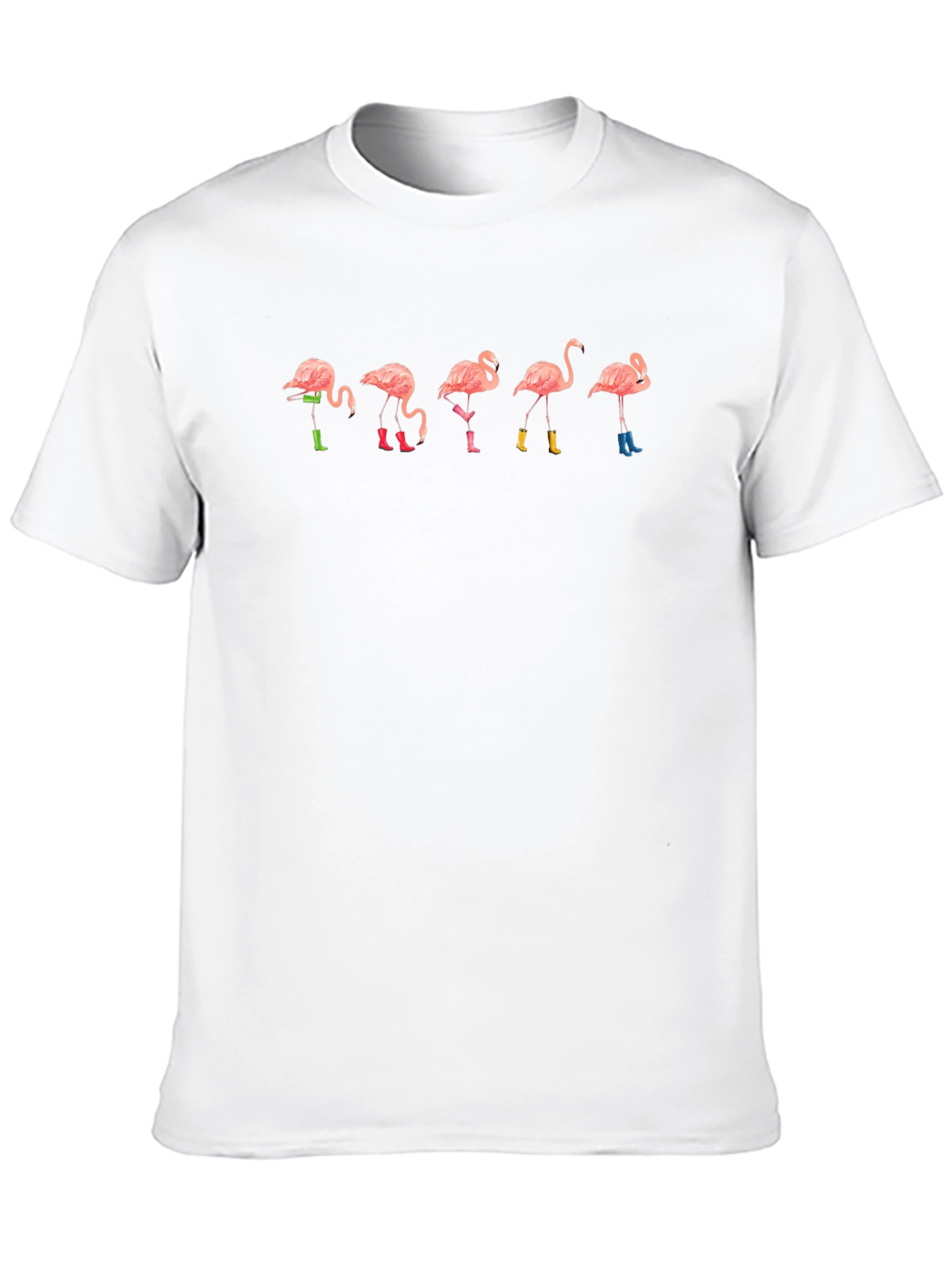 Fun Flamingo Rain Boot T-Shirt - Black