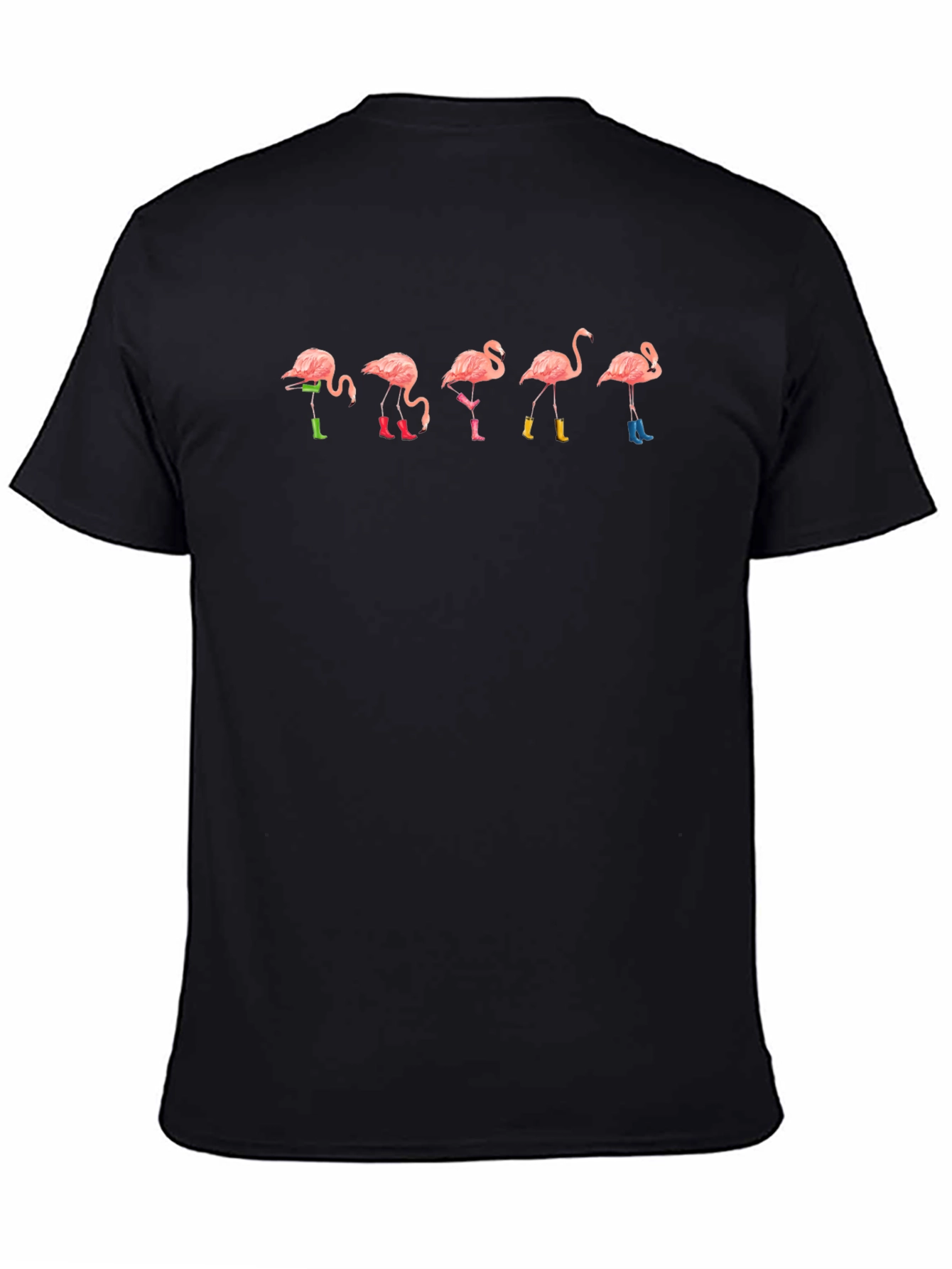 Fun Flamingo Rain Boot T-Shirt - Black