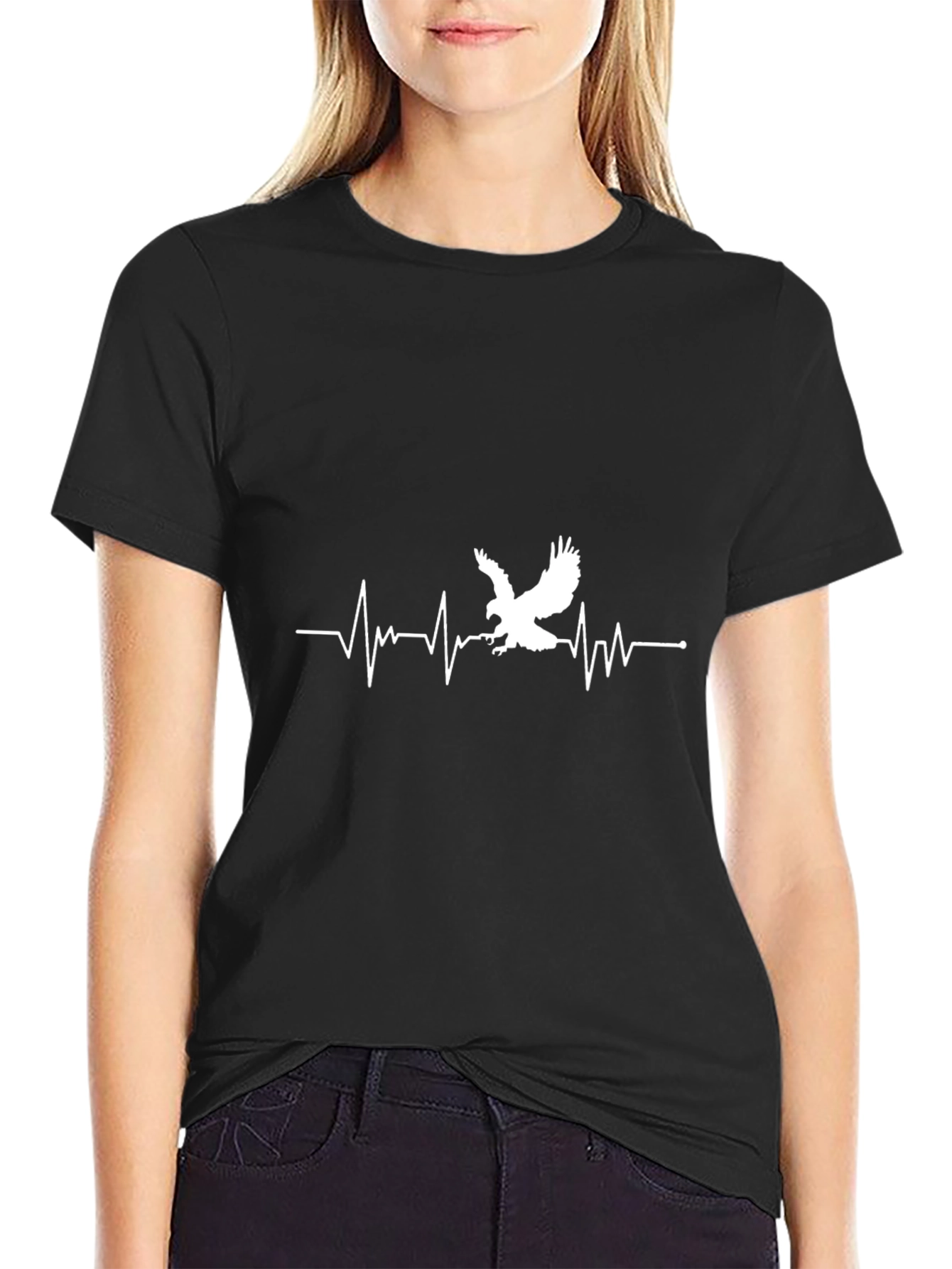 Eagle Heartbeat Graphic Tee - Mens Black T-Shirt