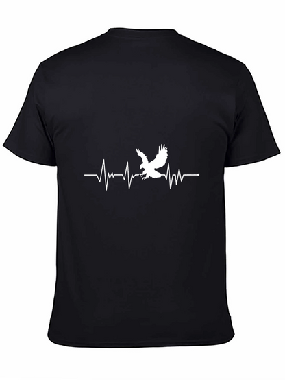 Eagle Heartbeat Graphic Tee - Mens Black T-Shirt