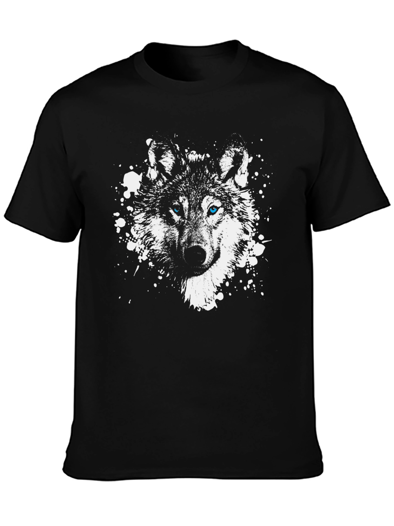 Wolf Graphic Tee - Blue Eyes Black T-Shirt