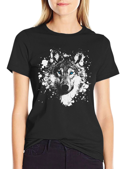 Wolf Graphic Tee - Blue Eyes Black T-Shirt