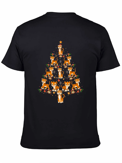 Tiger Christmas Tree T-Shirt - Holiday Tee