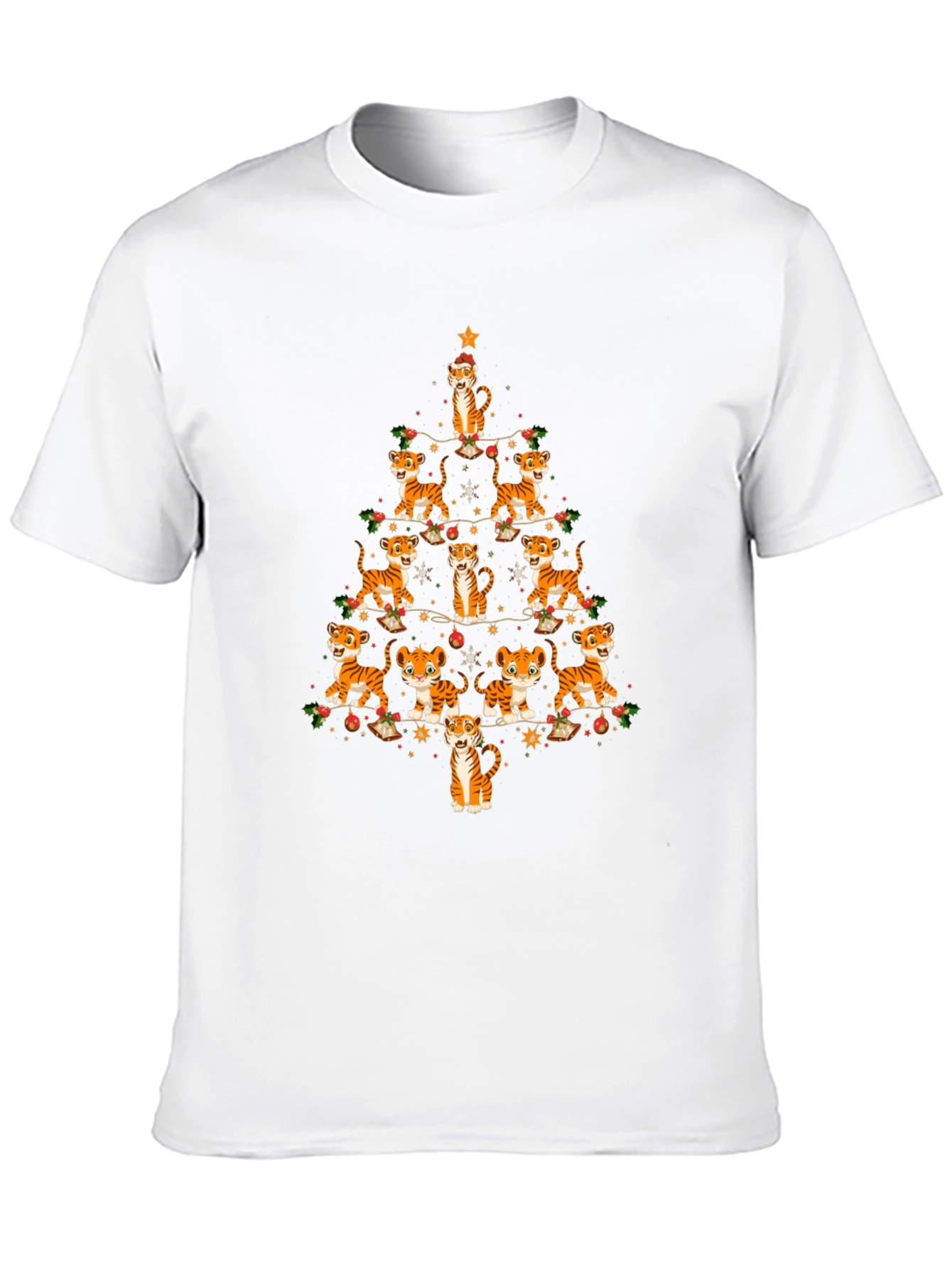Tiger Christmas Tree T-Shirt - Holiday Tee