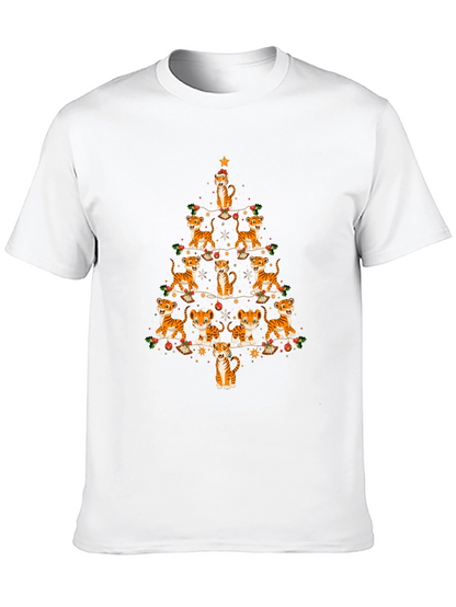 Tiger Christmas Tree T-Shirt - Holiday Tee