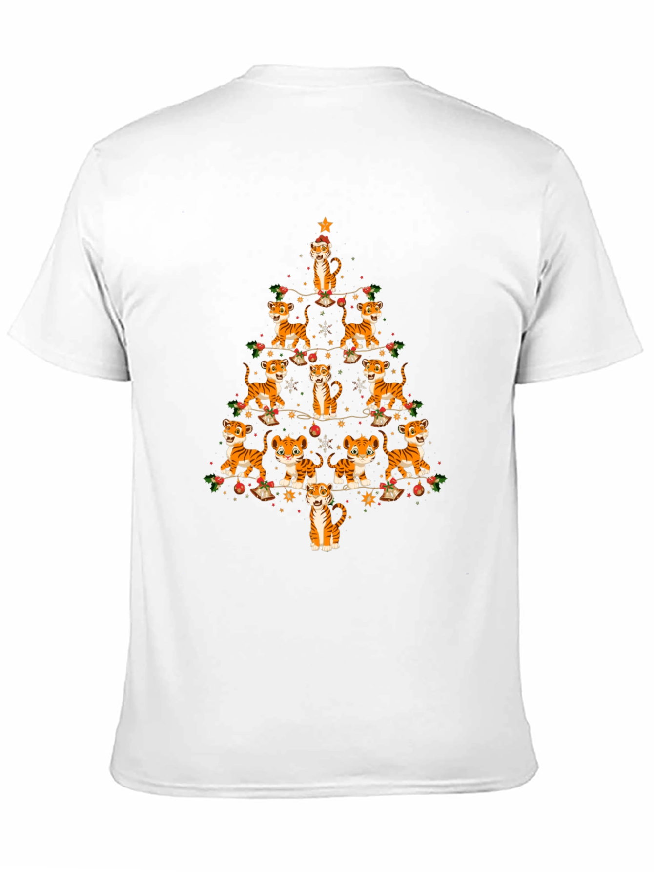 Tiger Christmas Tree T-Shirt - Holiday Tee