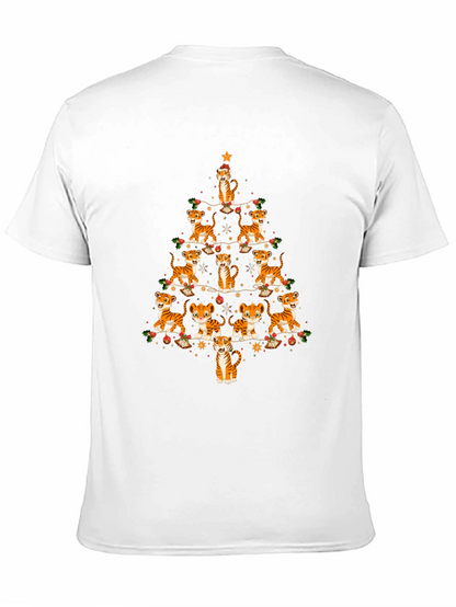 Tiger Christmas Tree T-Shirt - Holiday Tee