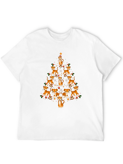 Tiger Christmas Tree T-Shirt - Holiday Tee