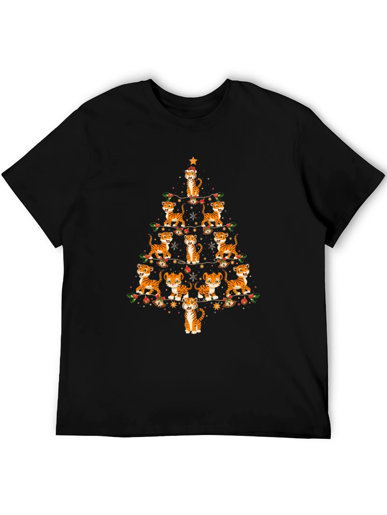 Tiger Christmas Tree T-Shirt - Holiday Tee