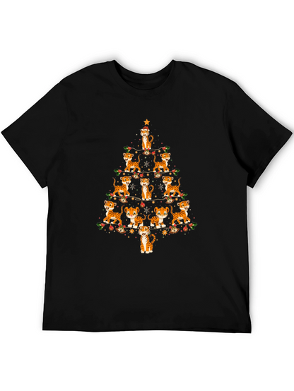 Tiger Christmas Tree T-Shirt - Holiday Tee
