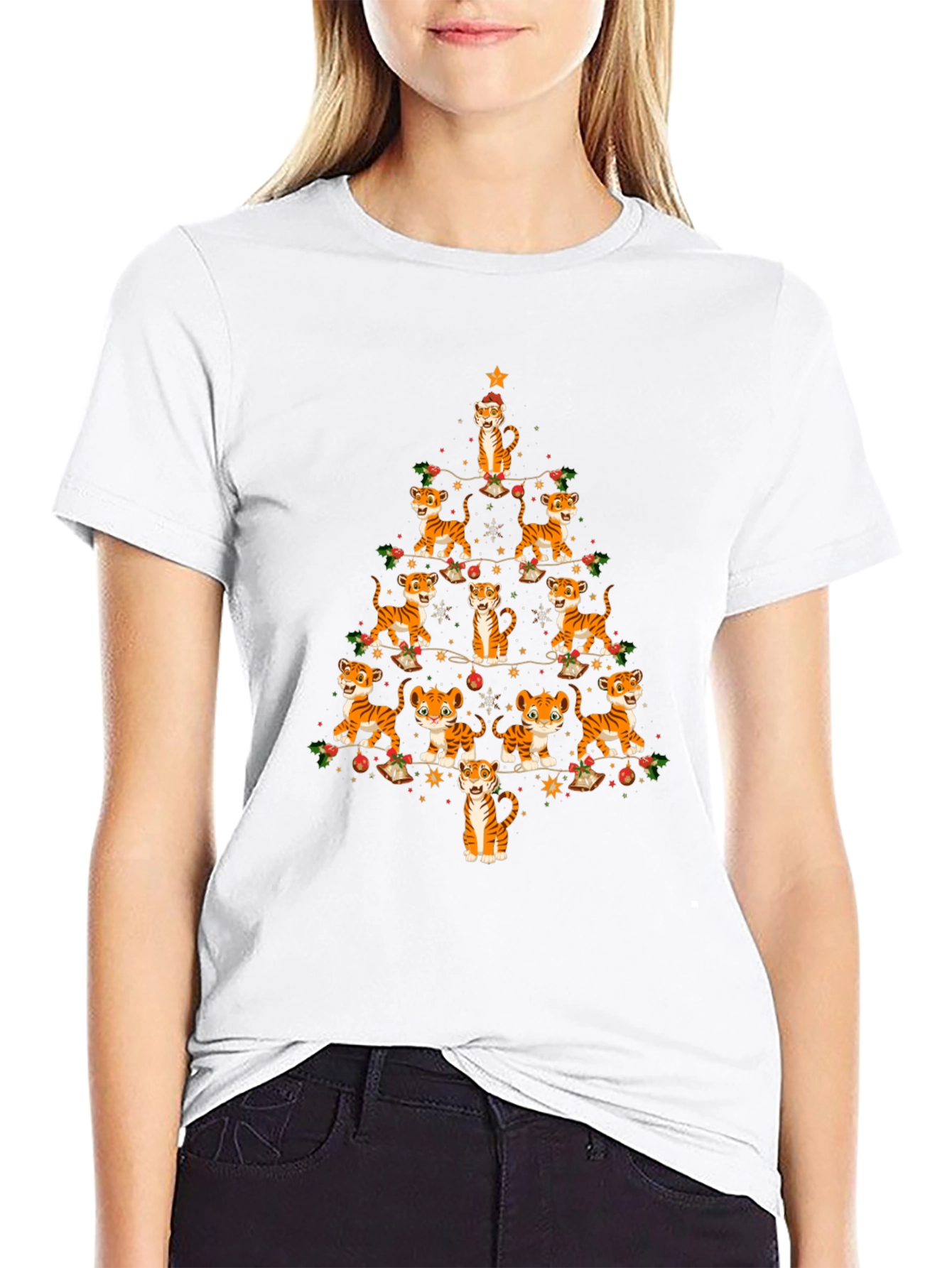 Tiger Christmas Tree T-Shirt - Holiday Tee
