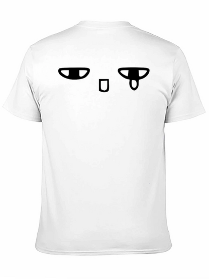 Mens Black Graphic T-Shirt - Funny Face Design