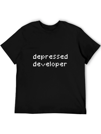 Depressed Developer T-Shirt - Funny Programmer Humor Tee