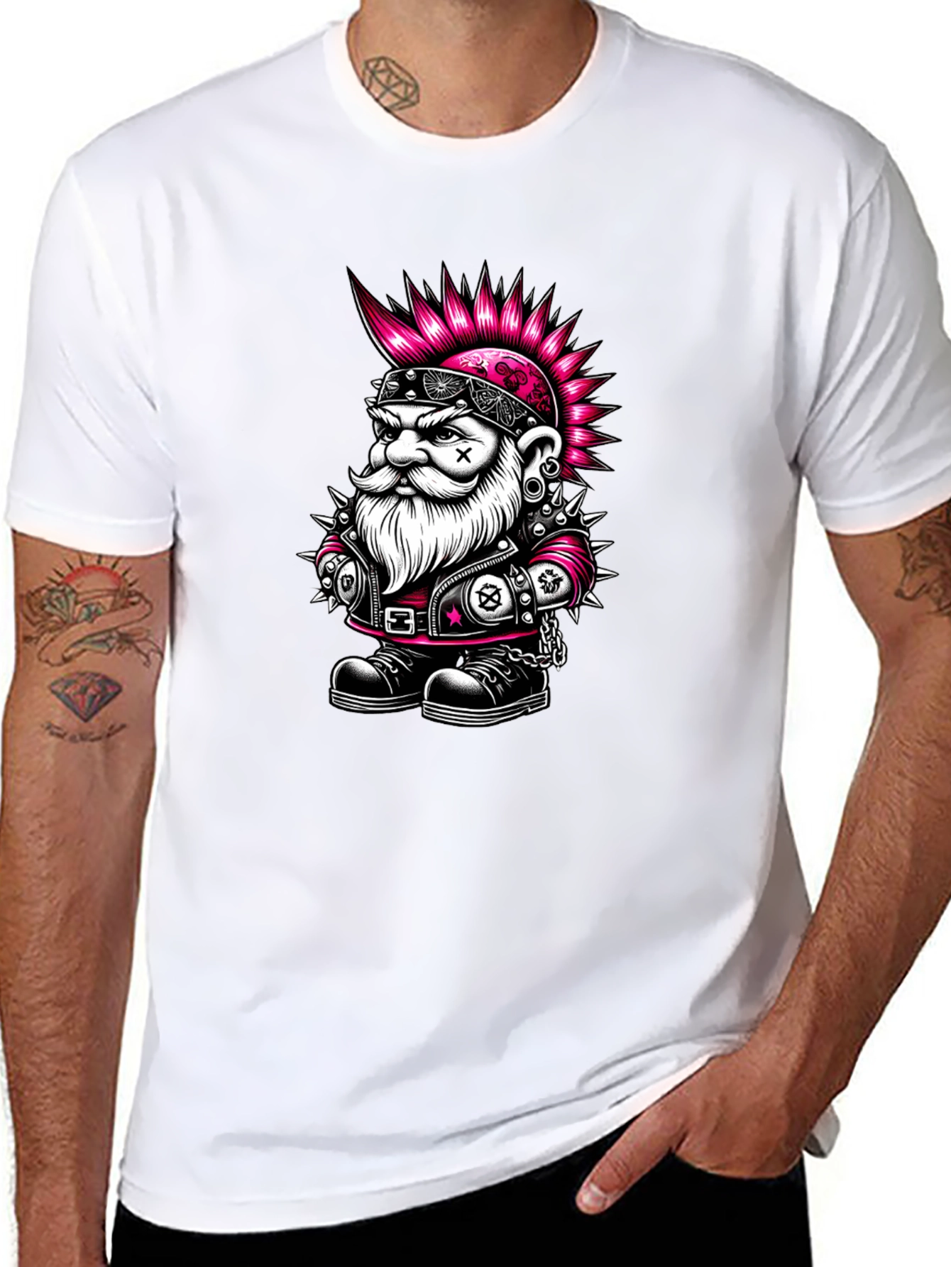 Punk Rock Gnome Graphic T-Shirt - Black