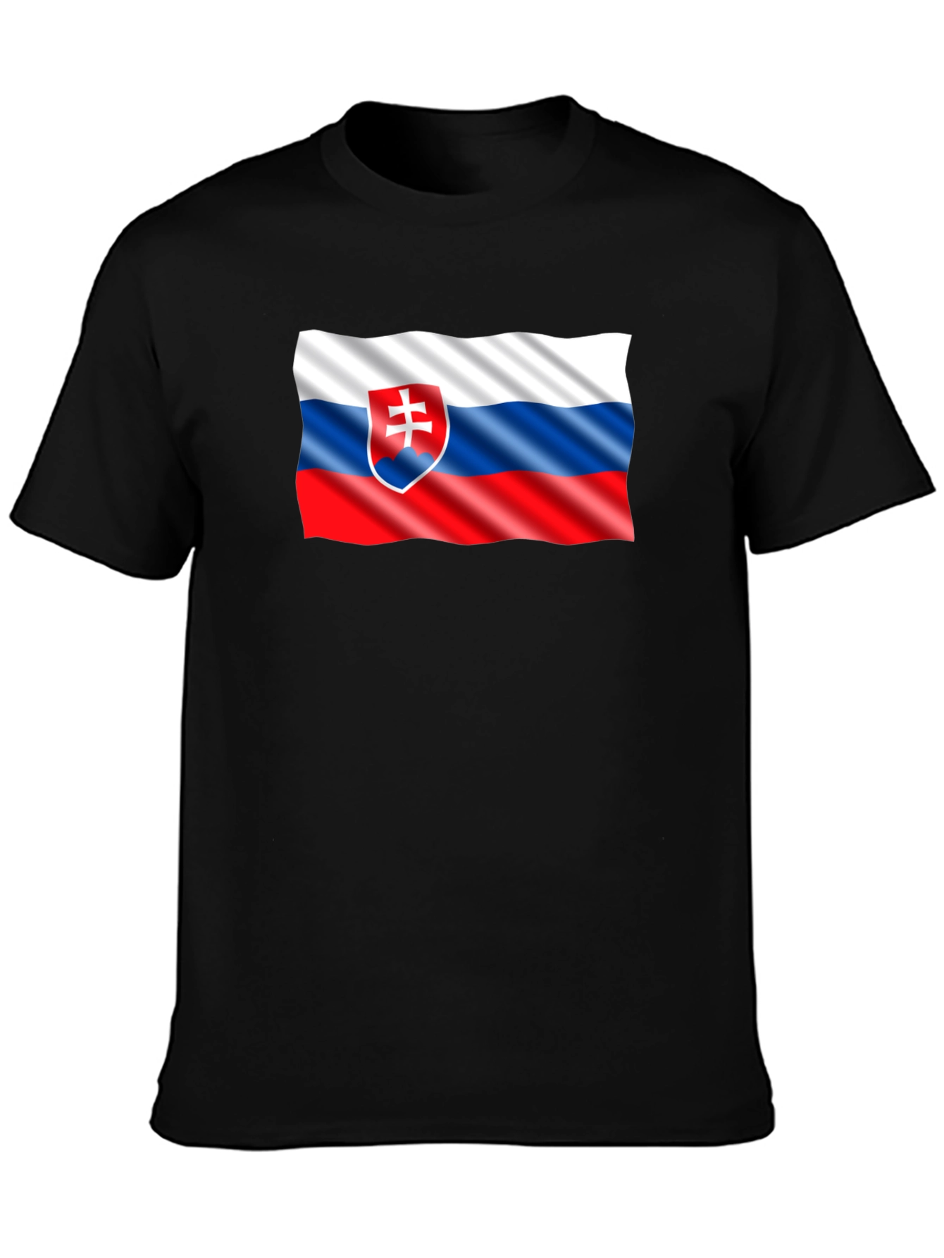 Slovak Flag T-Shirt - Black Cotton Tee