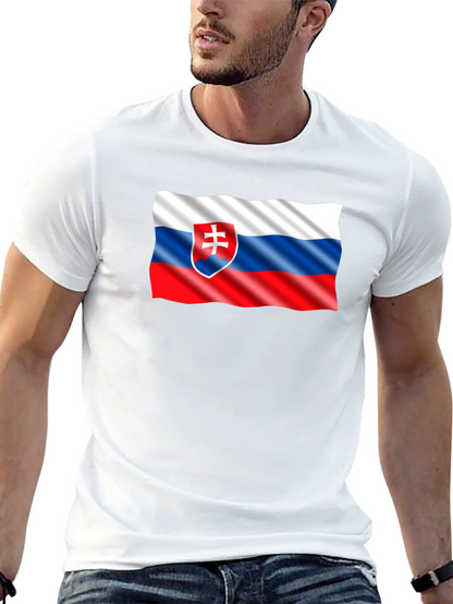 Slovak Flag T-Shirt - Black Cotton Tee