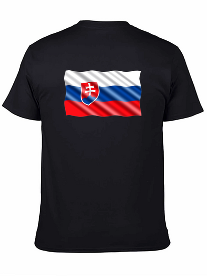 Slovak Flag T-Shirt - Black Cotton Tee
