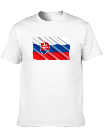 Slovak Flag T-Shirt - Black Cotton Tee